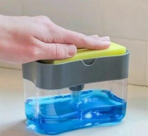 soap pump sponge and caddy
