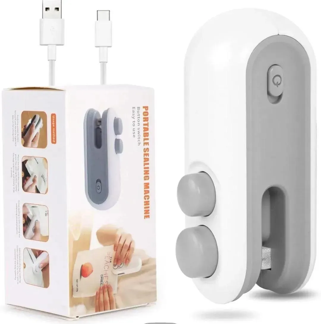 usb rechargeable snack bag sealer white gray usb rechargeable snack bag sealer white gray