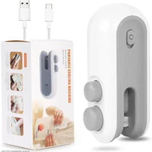 usb rechargeable snack bag sealer white gray